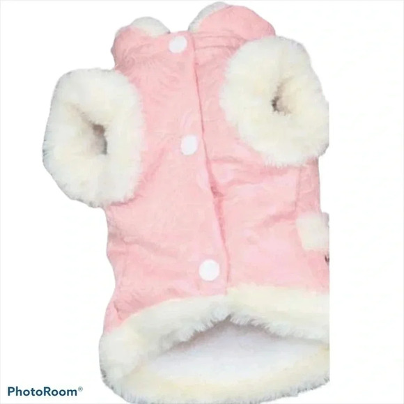 Fashion Luxe pink faux fur Traditional dog suit Sz S - Picture 3 of 9